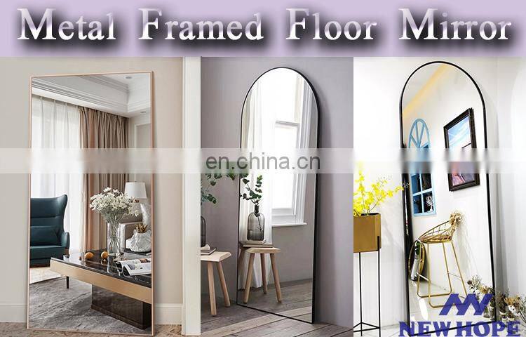 Cheap Metal Framed Arched Floor Stand Dressing Mirror
