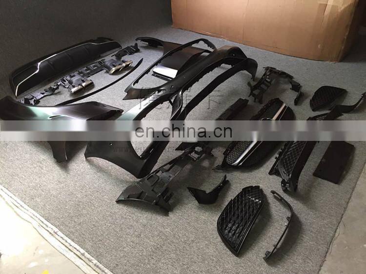 C class w205 C63 BODY kit with front bumper front grille fenders ducts muffler tips and rear bumper rear wing PP material