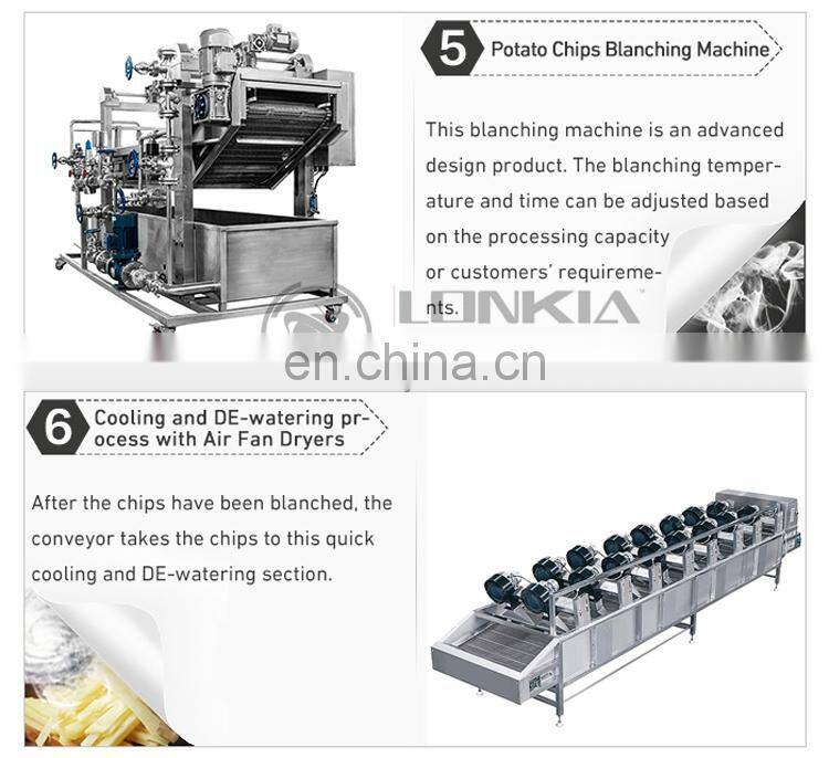 1000 kg / h  Automatic Fryed Potato Flakes Chips Making Machine industry french fries production line