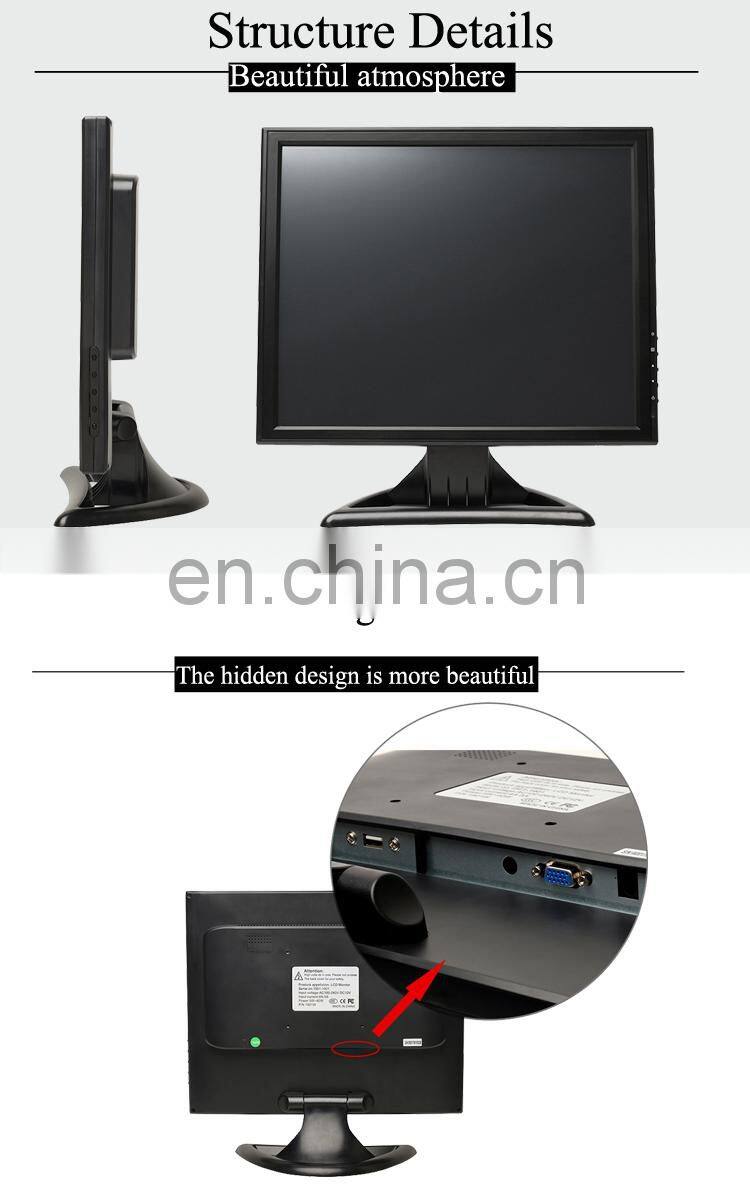 15 17 19 Inch Lcd Cctv Test Hd with 12V Dc Input Advertising Display Desktop Monitor