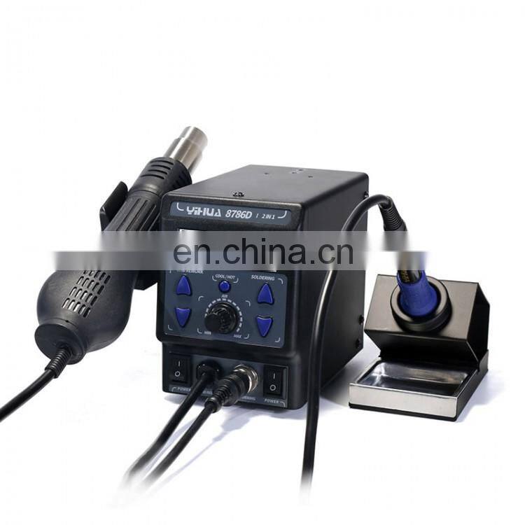 Black/Green YIHUA 8786D I 2-In-1 Hot Air Gun Soldering Station Thermostatic SMD Rework Mobile Phone Repair