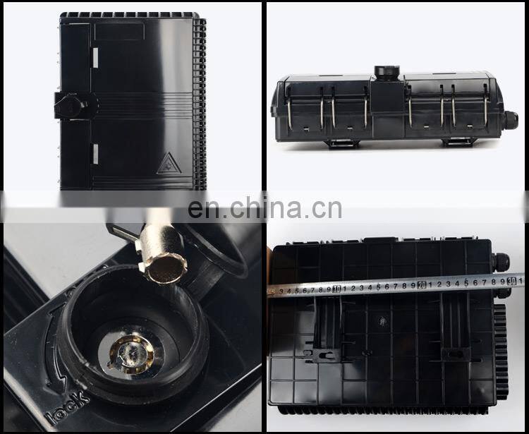 CE 16 Core Outdoor IP 65 FTTH FAT Black Fiber Optical Distribution Nap Box