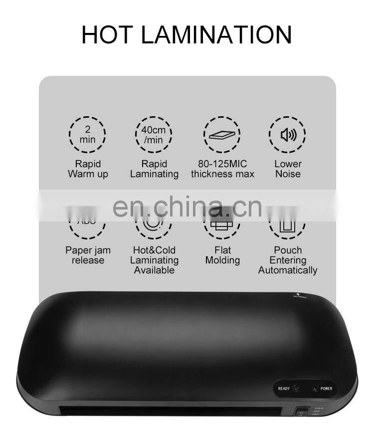 A4 A5 A6 laminator 235mm width plastic laminator hot and cold 2 roll Laminators