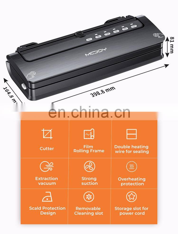 Vacuum Sealer Machine V63 Food Vacuum Air Sealing System for Food Saver Storage with Built-in Cutter Starter Kit Roll