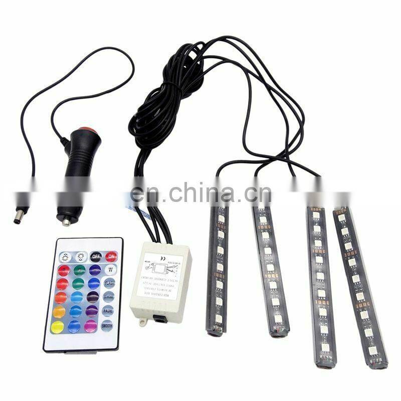 RGB LED car light strip, LED atmosphere lamps, 12V remote control car interior light