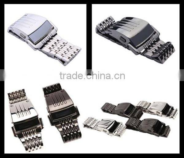 Men Luxury Stainless Steel Band Mens Blue LED Digital Sport Quartz Wrist Watch