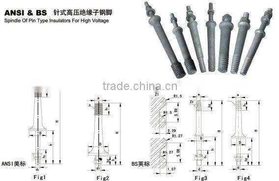 Hook type Spindle of Pin Type Insulators for High voltage