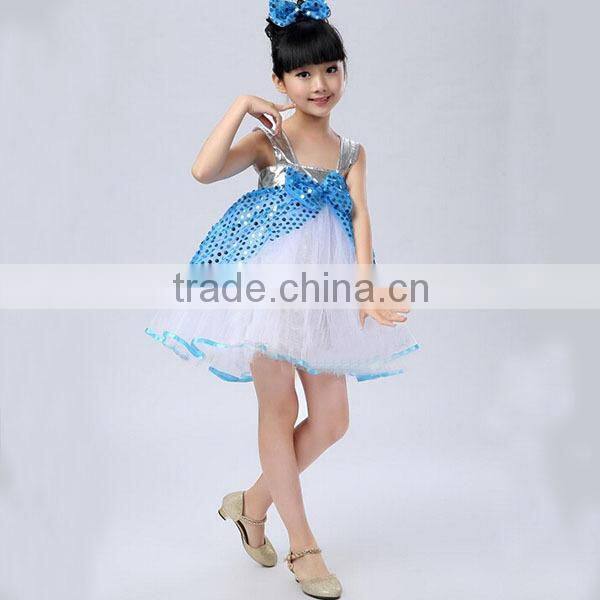 Latest children kids ballroom sequin dress latin dance costume modern dance costumes children