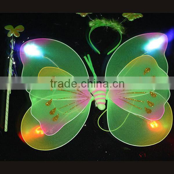 Wholesale cheap double layer fairy kids butterfly wings Halloween pink butterfly wing for sale