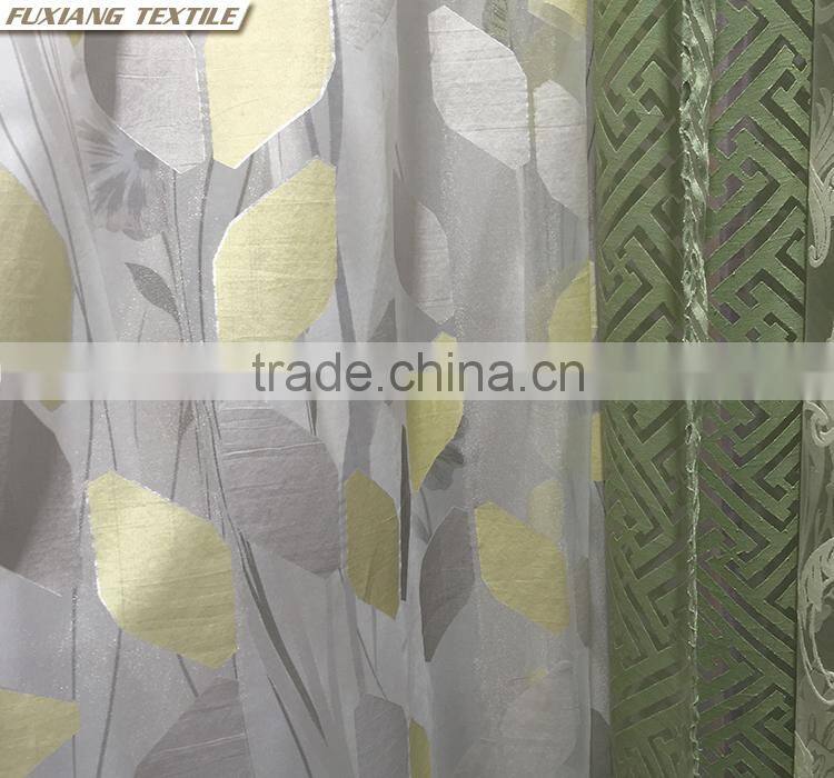 100% Polyester cutting flower window curtain fabric