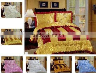 3Pcs Satin Embroidery Comforter Set
