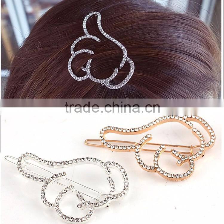 Rhinestone side clamp clip, Thumb finger clip ,hair clips