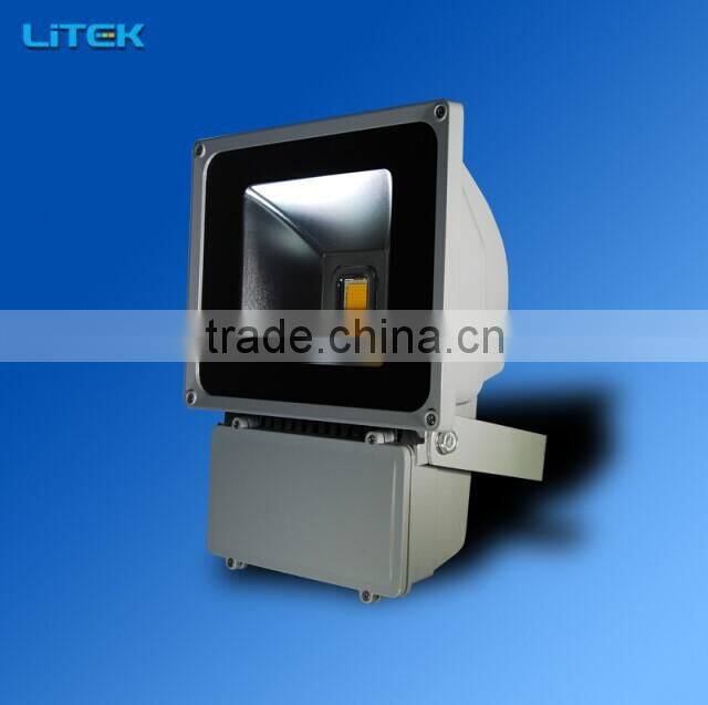 Die-casting aluminum shell and toughened glass cob led flood light 70w