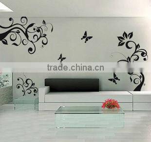 black butterfly tree combination wall stickers