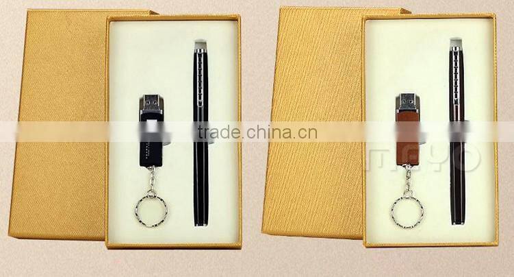 New arrival usb key disk with chain and capped metal touch pen gift set