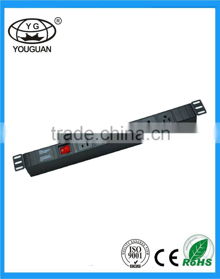 19''US type Black Frame Socket Socket PDU for network cabinet