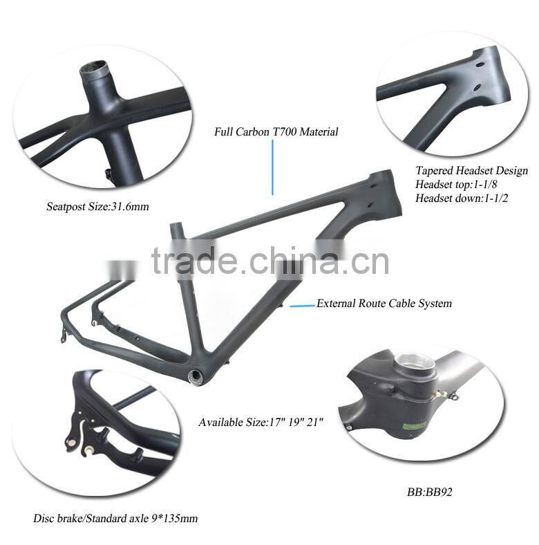 Wholesale 27.5er mtb carbon frame 650b for mountain bike, size in 15"/17'/19"/21"