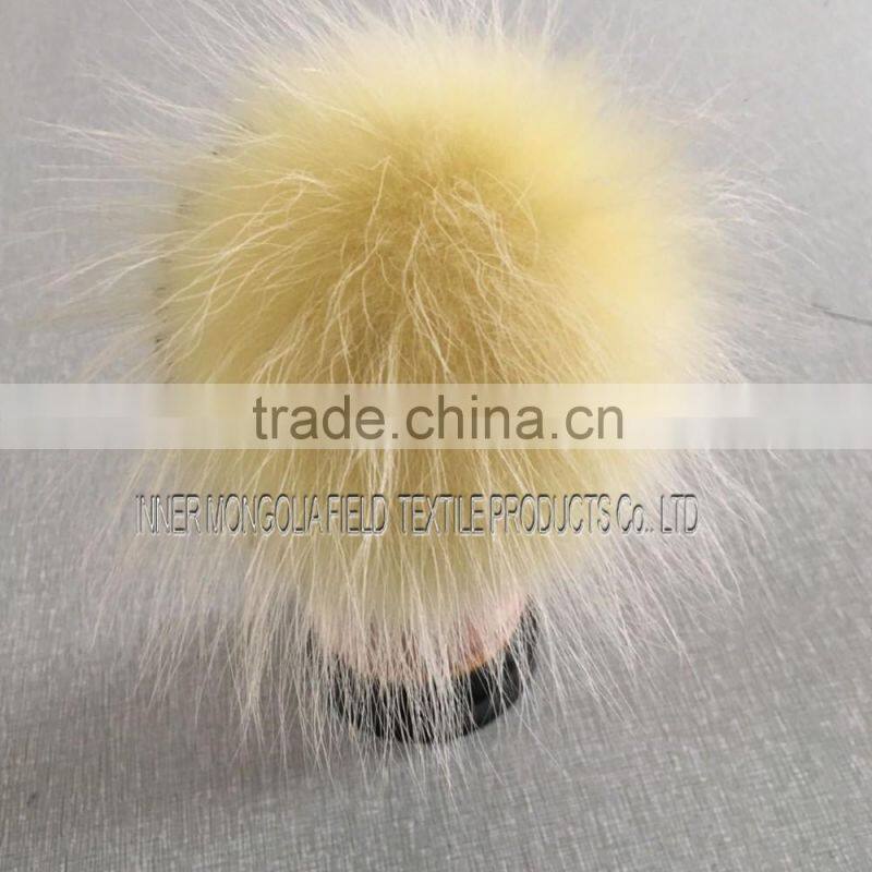 Winter Women Fur Ball Knitted Crochet Baggy Hat