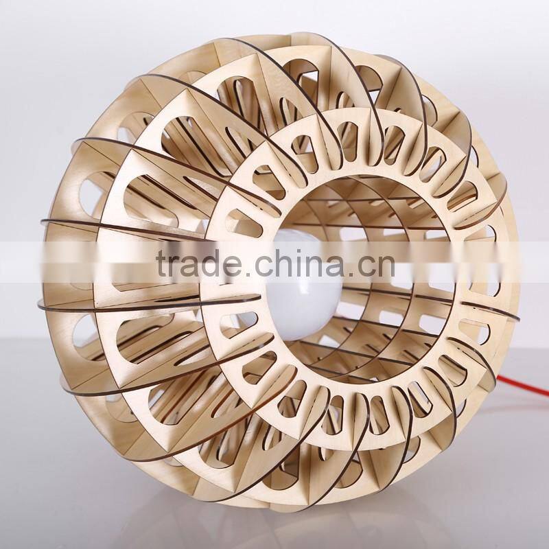 LED pendant light JK-8005B-35 Modern wooden shade pendant light for indoor