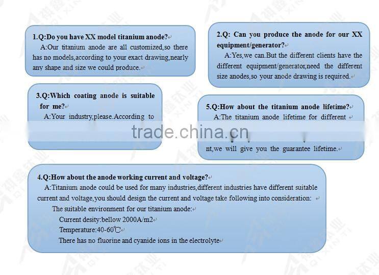 Customized Lead Oxide Coating Titanium Anode