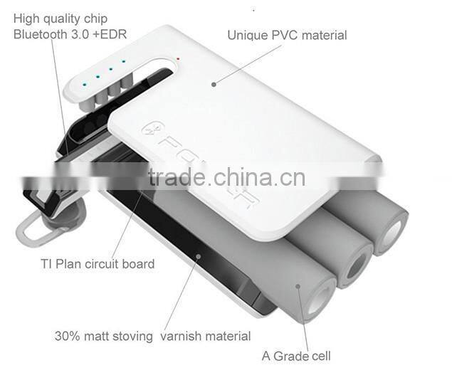 New Functional Product portable 7800mAh power bank with bluetooth headset