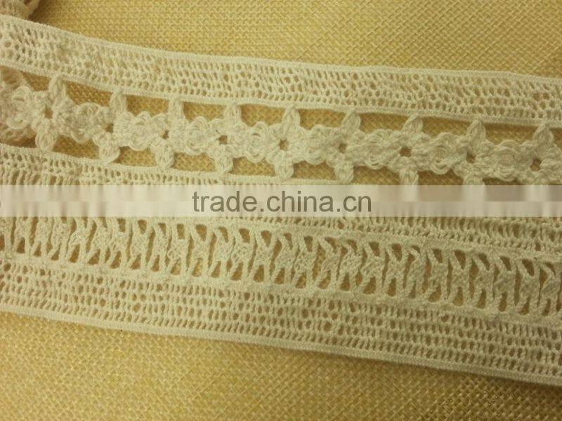 6.5cm elastic cotton lace for ladies skirt --- H1659