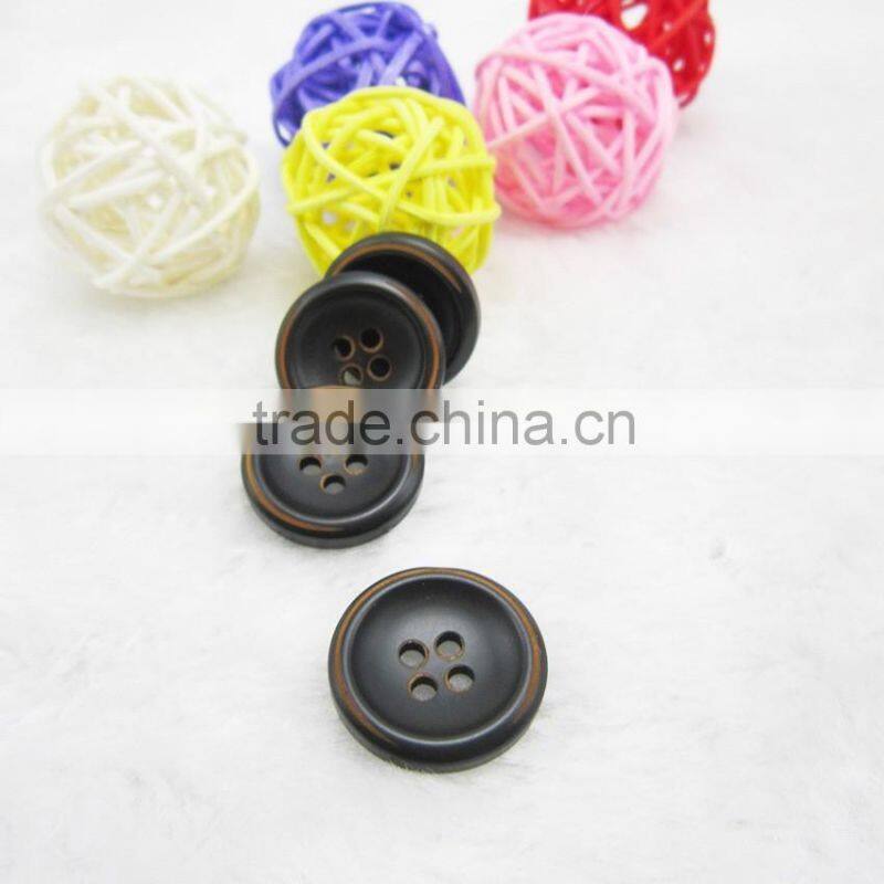 Sedex Audited Factory 2 Pillar Burnt rim Polyester Button, Resin Button