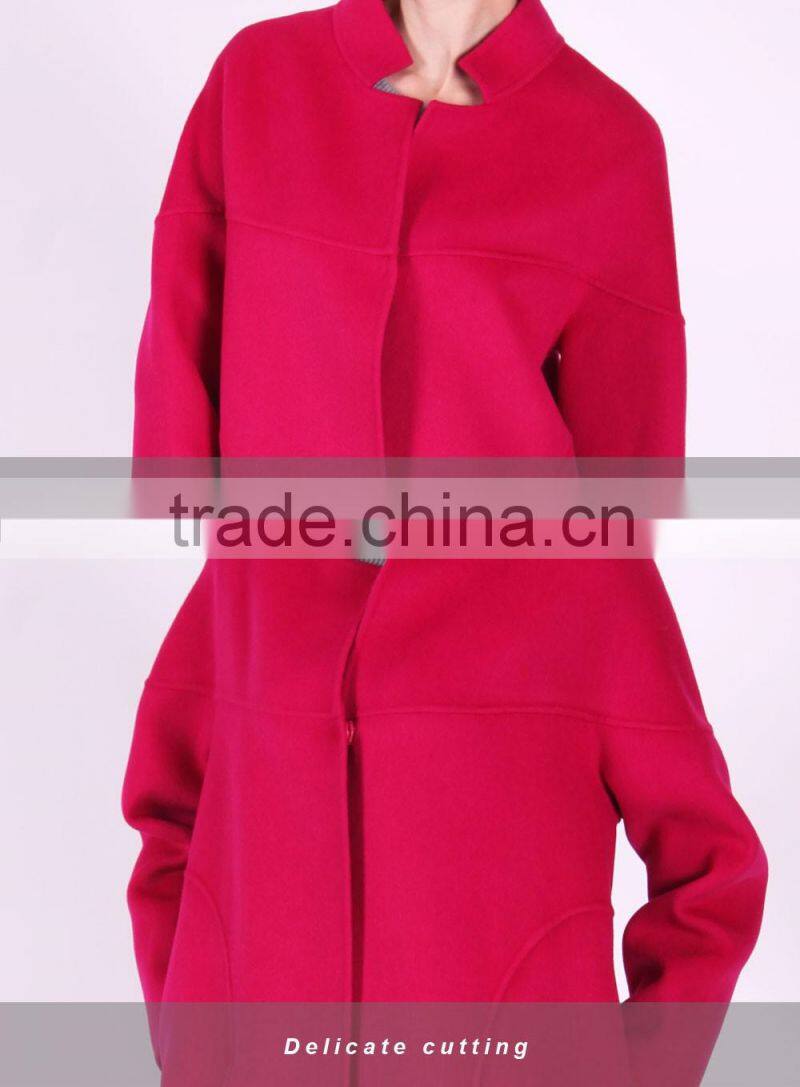 2016 New Design Spring Women Short Slim Fit Wool Coat