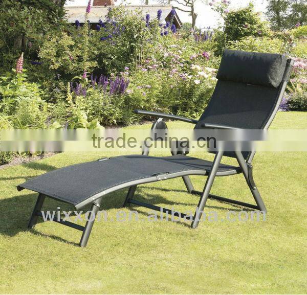 Teslin And Aluminium Sun Lounger, Lounge Chair, 5 Positions adjustable Lounger Chair, Folding Sun Lounger