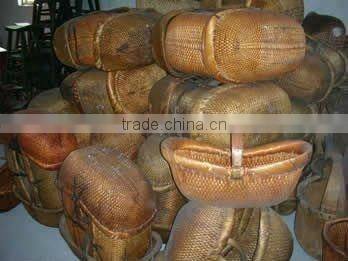 Chinese antique storage bamboo basket