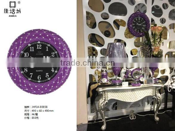 European style living room wall clock antique wood two large double mute quartz clock clock pastoral creative personality zx
