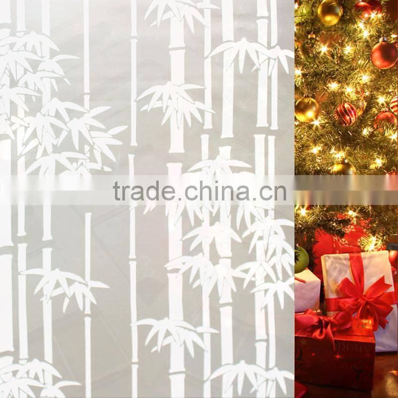 Privacy Window Film,white Bamboo PVC Etched Glass film,Bathroom with Wall Decals & Decor film