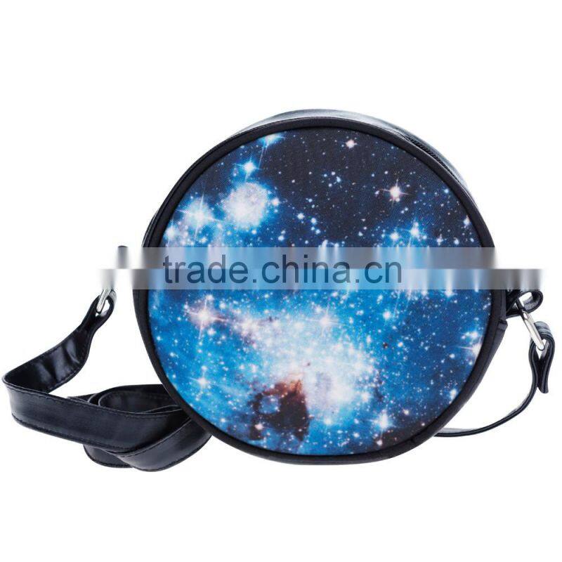 New Design 3D Print Round Small Long Strip Shoulder Bag for Girls