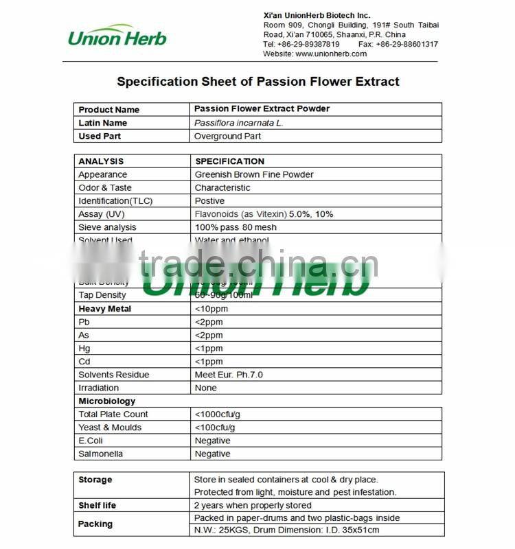 BP2013 Passion Flower Extract with Passionflower Flavonoids Expressed as Vitexin 5%/10%