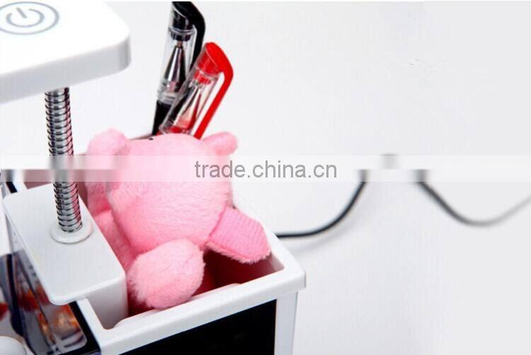 Mini table fish tank, electronic clock on table Lamp