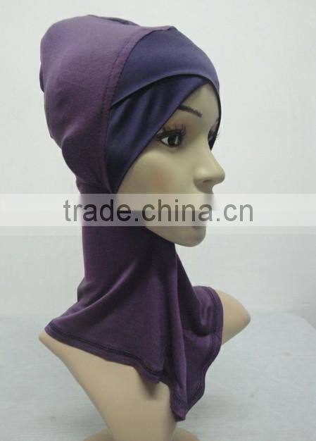 C047 new style both sides satin crossover ninja inner underscarf,full underscarf to cover neck