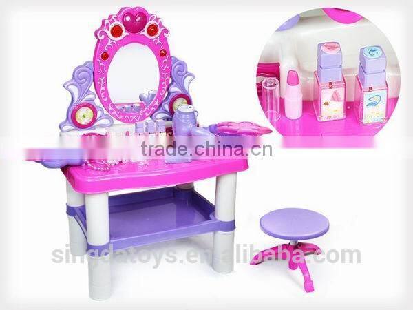 Girls Deluxe Makeup Dressing Table Set with Stool