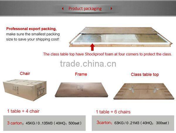 A11B-6 modern dining table glass top