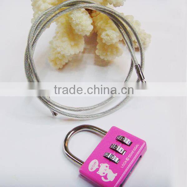 travel luggage combinaiton retractable cable password locks