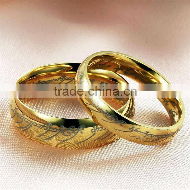Simple Design Without Stone Pure Gold Wedding Ring