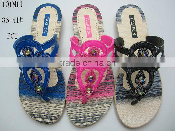 Best selling PCU Women Flipflops with Various Colors
