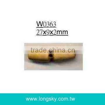 (#W0368) classical 2 holes wooden toggle coat button