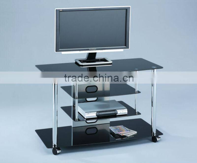 4-tier Glass TV Stereo Trolley Cart