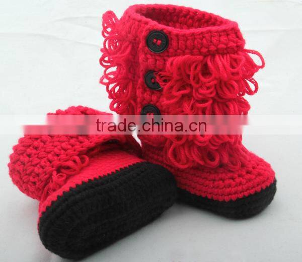 Green color optional hand crochet baby booties for baby