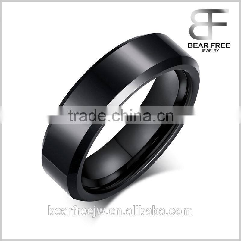 Unisex Beveled Edge Center Comfort Fit Tungsten Wedding Band Ring 6mm