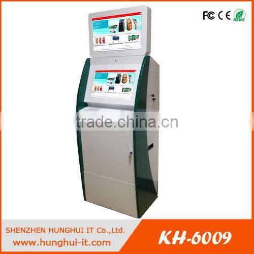 Bank self-service payment floor standing kiosk with credit card reader