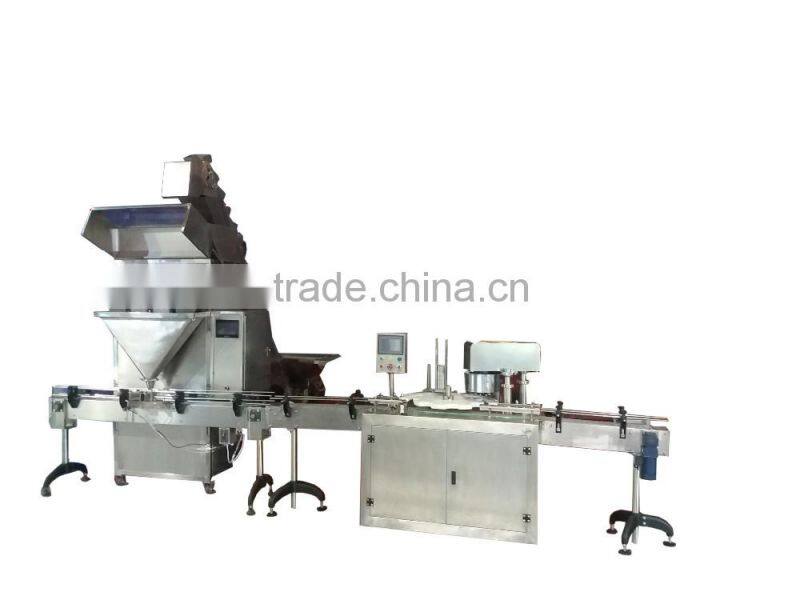 Automatic Multi Functional Cashew Nuts/Walnuts Granular Snacks Weighing Filling Capping Machine Line with Conveyor