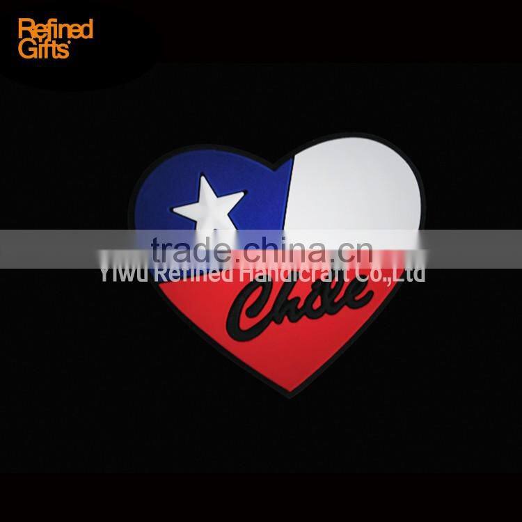 Variety Chile flag PVC Rubber Soft 3D Fridge Magnets OEM Menufacture ECO-friendly