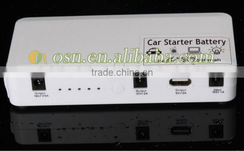 12V 2500mah Portable Car Jump Start Battery/Mobile Phones/Laptops