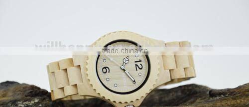 2015 personality special wooden design stylish charming water resistant watch(WJ-3914)